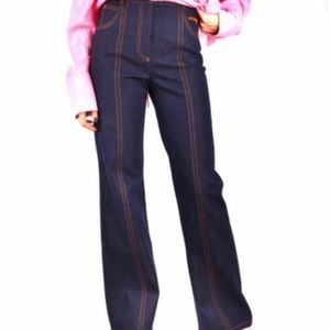 MSGM Jeans Palazzo Pants High Rise Flare Denim